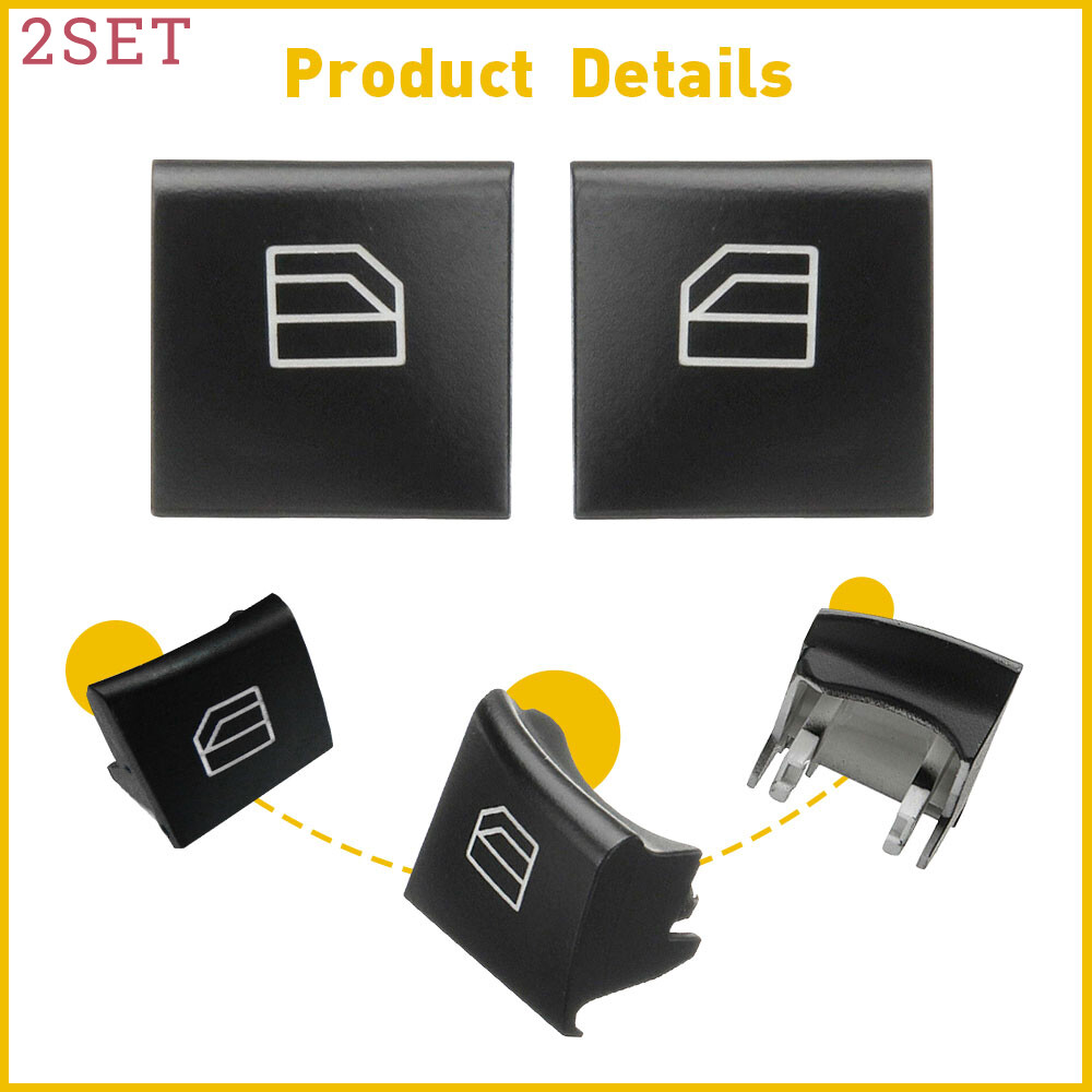 Mercedes ML GL R Class W164 X164 W251 Window Switch Button Cap 2pc OEM