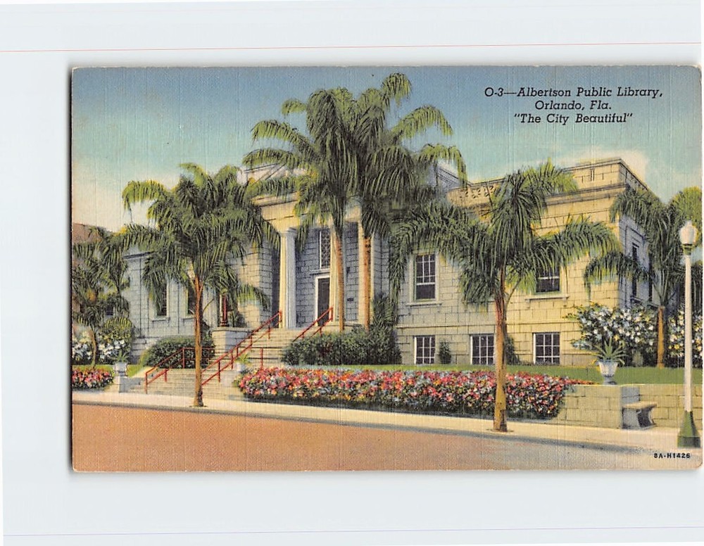 Postcard Albertson Public Library Orlando Florida USA