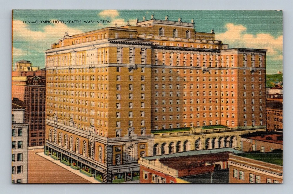 Vintage Linen Postcard Olympic Hotel Seattle Washington 1940s