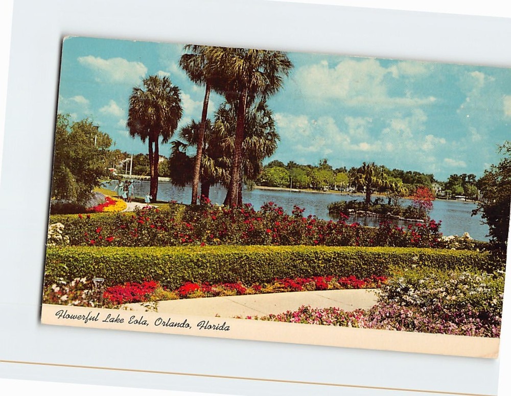Postcard Flowerful Lake Eola Orlando Florida USA