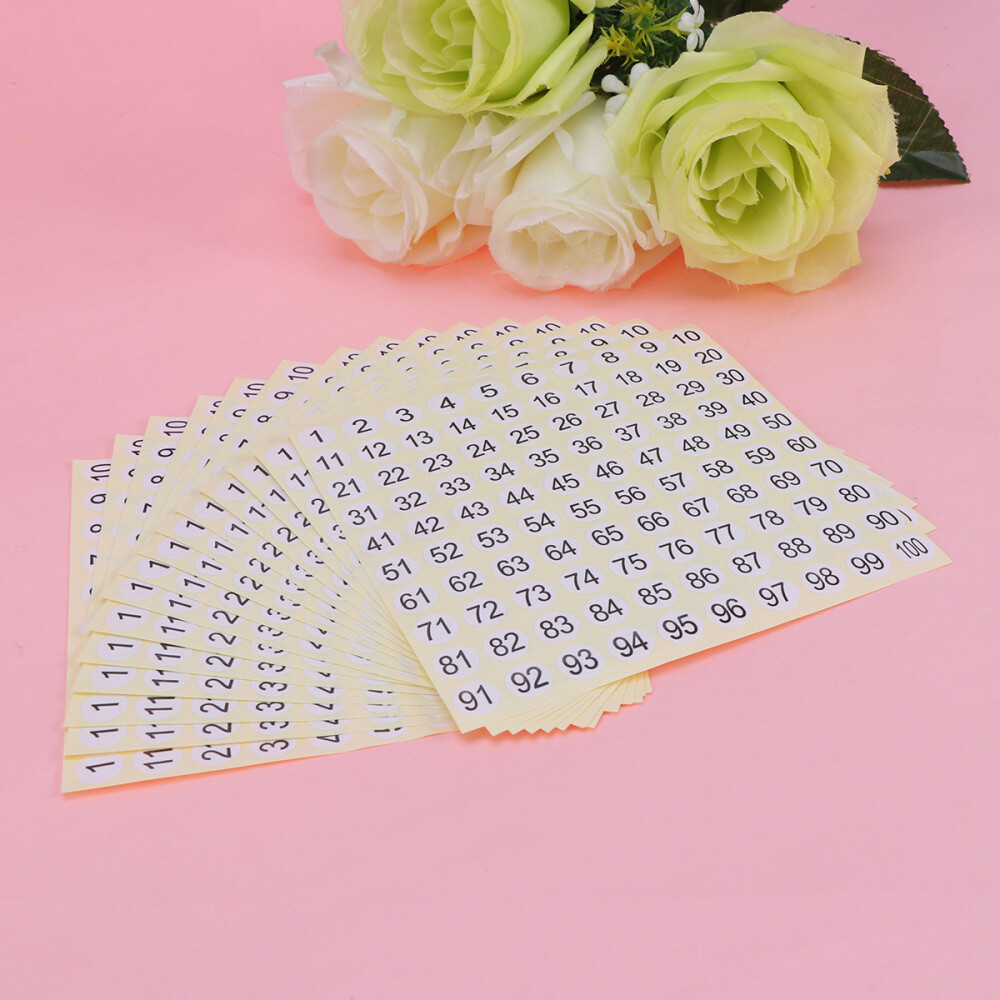 Arabic Number Stickers - 15 White Organizing Labels for Easy Sorting