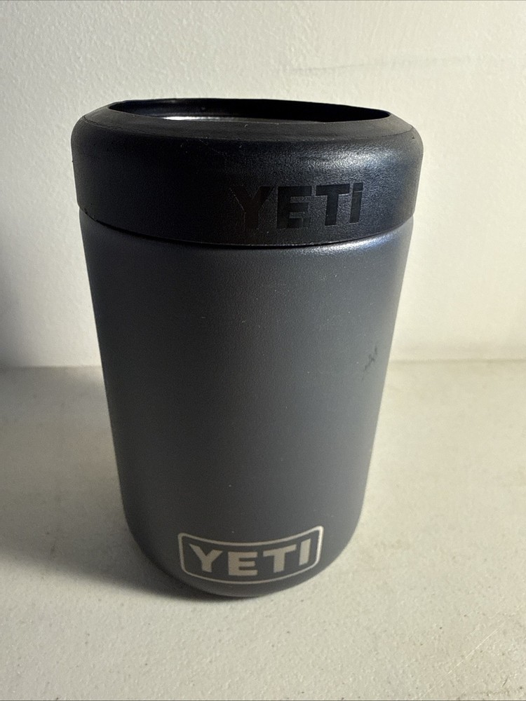 YETI Rambler Colster 12oz Can Cooler Koozie Beer Soda Can Holder Charcoal Grey
