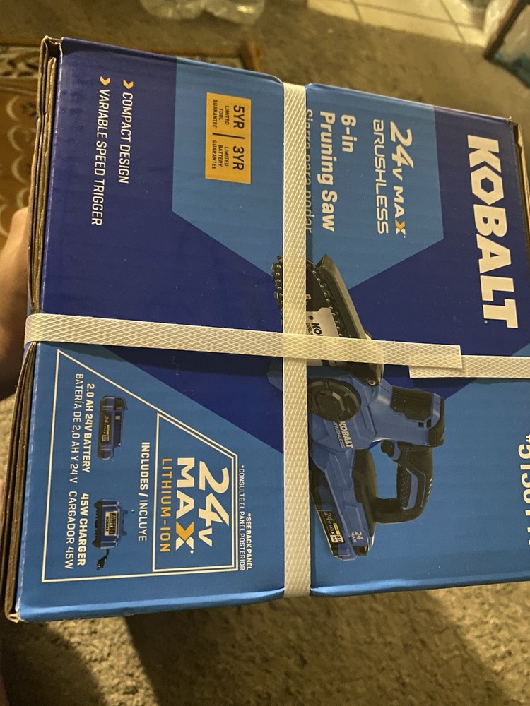 24V Kobalt 6-Inch Cordless Chainsaw with 2.0Ah Battery & Charger
