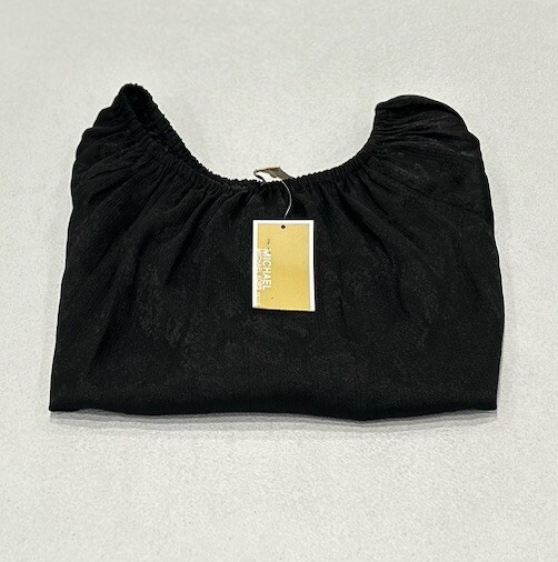 Michael Kors Women's Off-the-Shoulder Long Sleeve Top, Black, Size P/XS