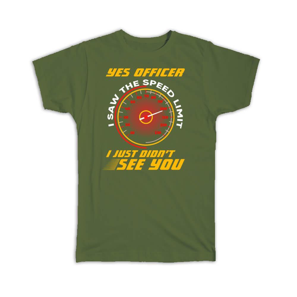 Gift T-Shirt : Funny Speed Limit Quote Velocimeter Cars Garage Wall Decor Art