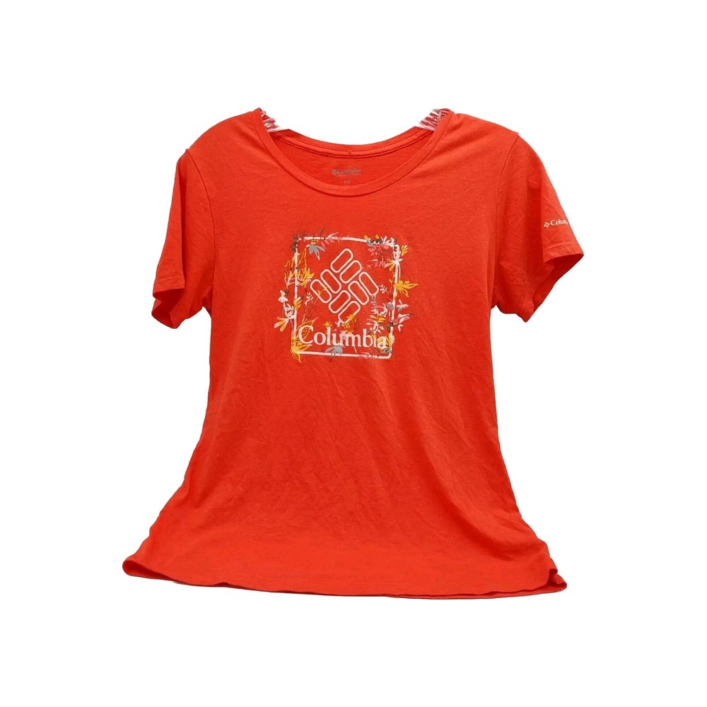 Columbia Short Sleeve Tee Shirt Orange Women's Top Size Small
