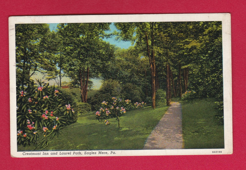 Pennsylvania Crestont Inn And Laurel Path Eagles Mere Vintage Pc. Used 4043