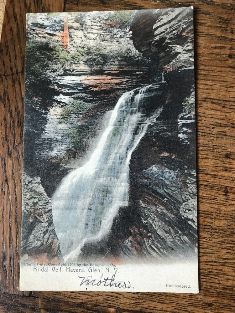 Bridal Veil Waterfall Havana Glen New York Postcard