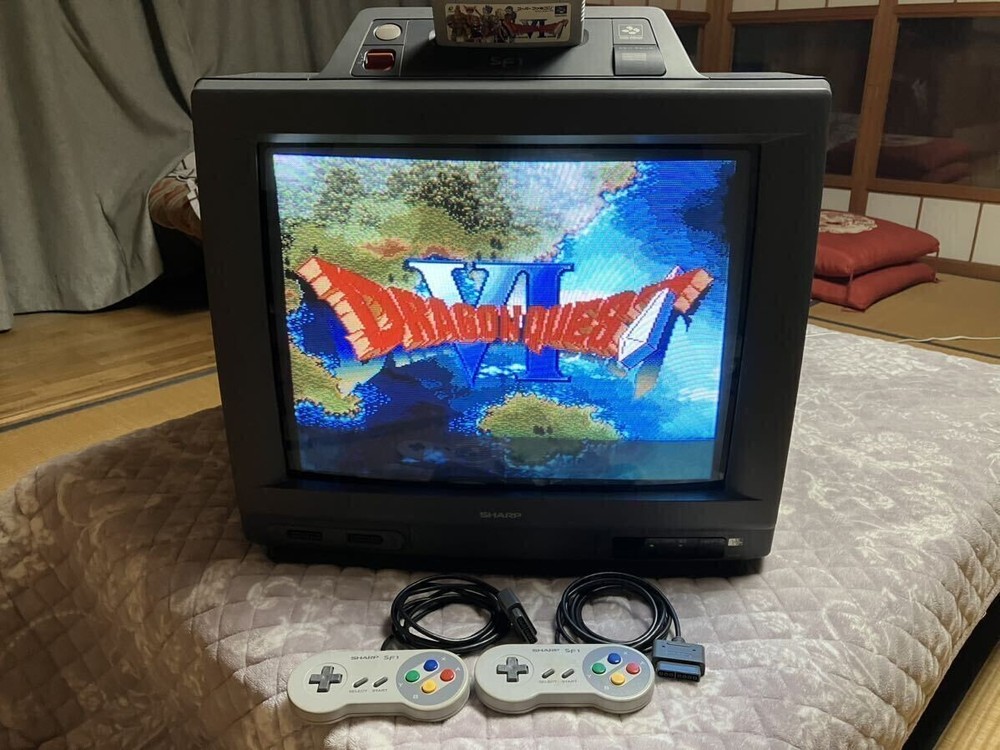 SHARP SF-1 Console System Nintendo Super Famicom Color TV 21G-SF1 Used
