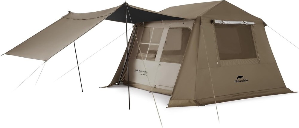 Village Instant Tent, Camping Tent with Full Rainfly, Waterproof Large Cabin Ten