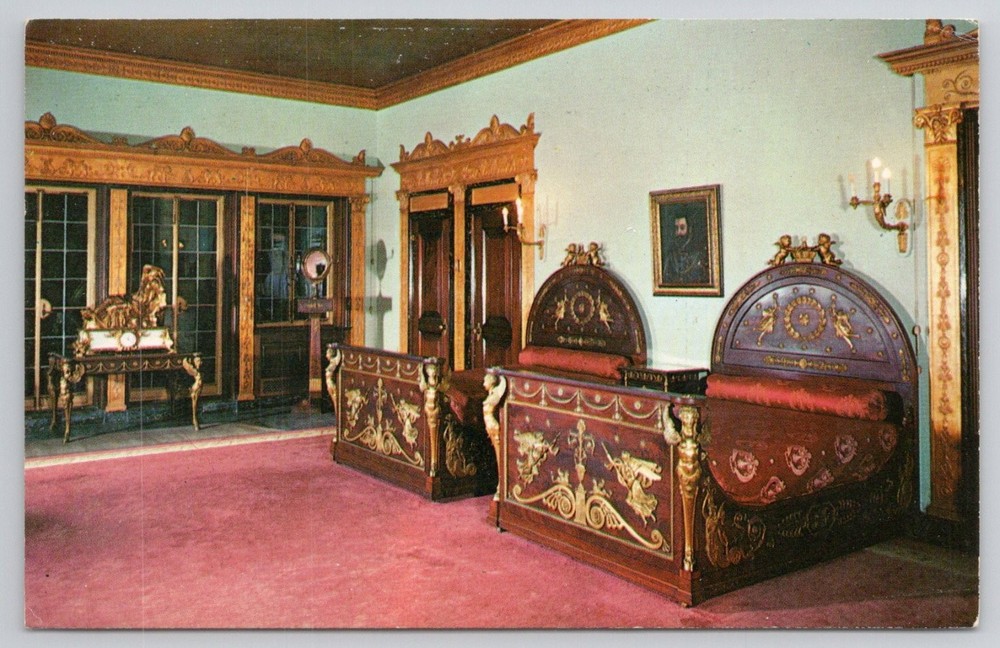 Ringling Residence Sarasota FL Napoleon III Bedroom Chrome Postcard