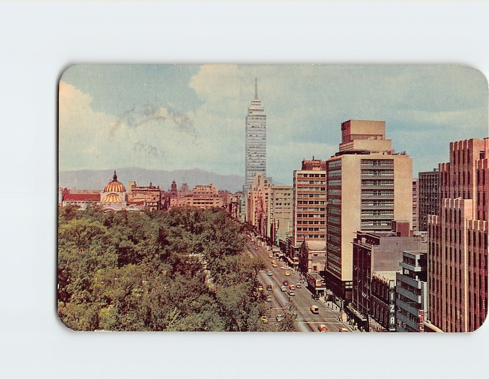 Postcard View of Mexico City looking down Juarez Av. Mexico City Mexico