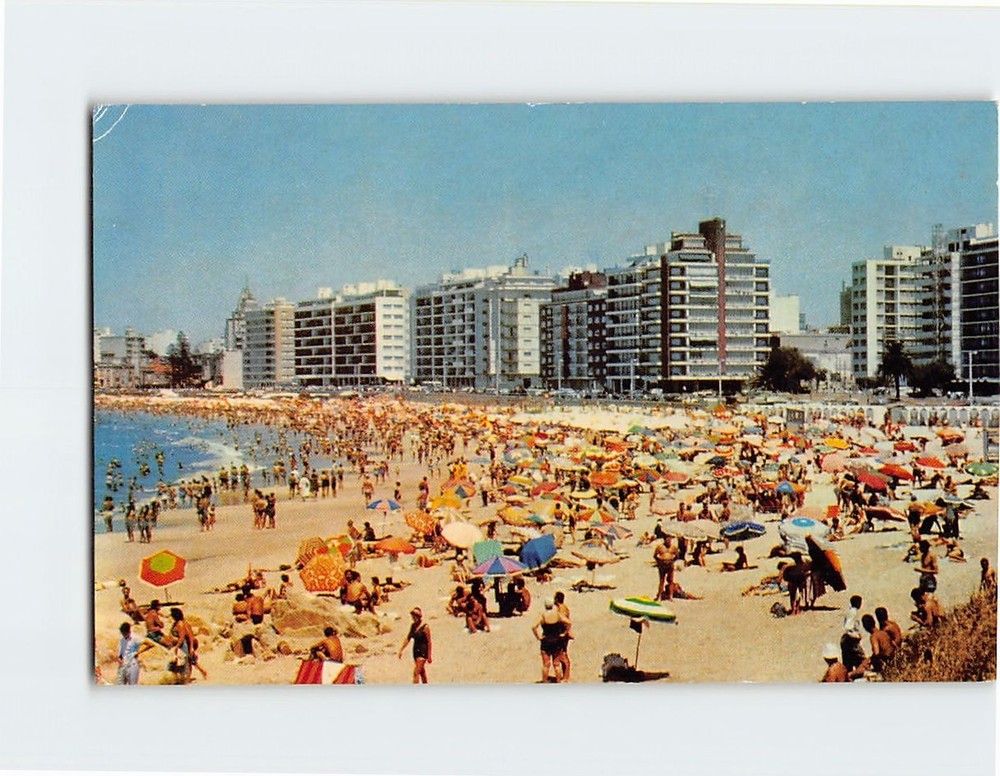 Postcard Playa Pocitos Montevideo Uruguay