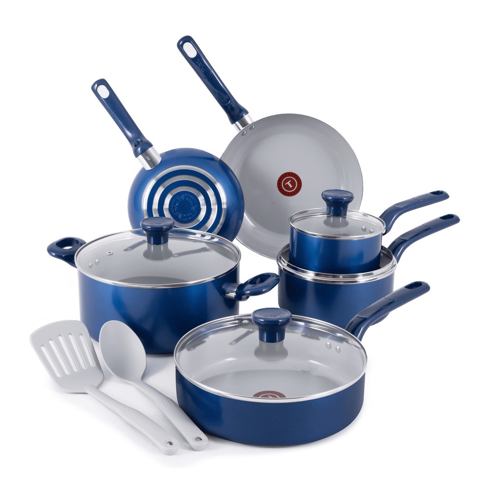 12-Piece Ceramic Non-Stick Cookware Set with Lids and Frypans