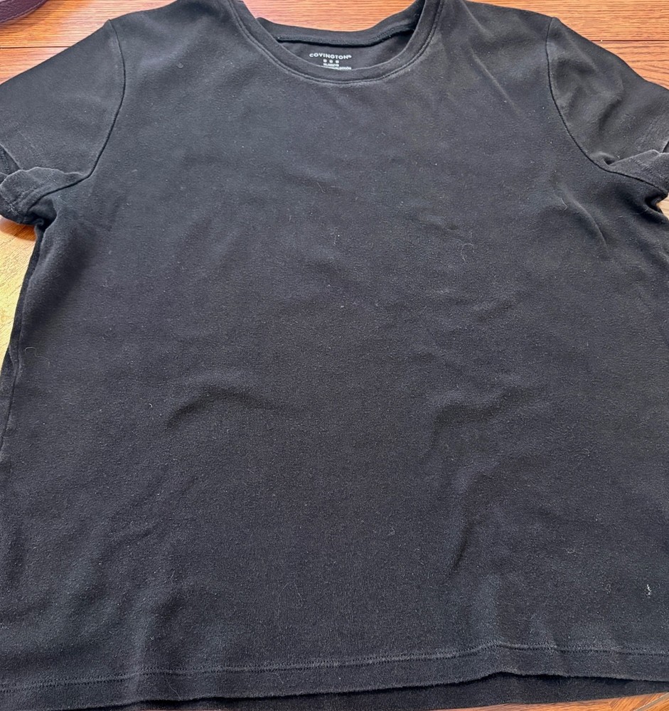 Vnt Covington Woman’s Tee Short Sleeve Black  XL 18 Fits Like Med/Lg
