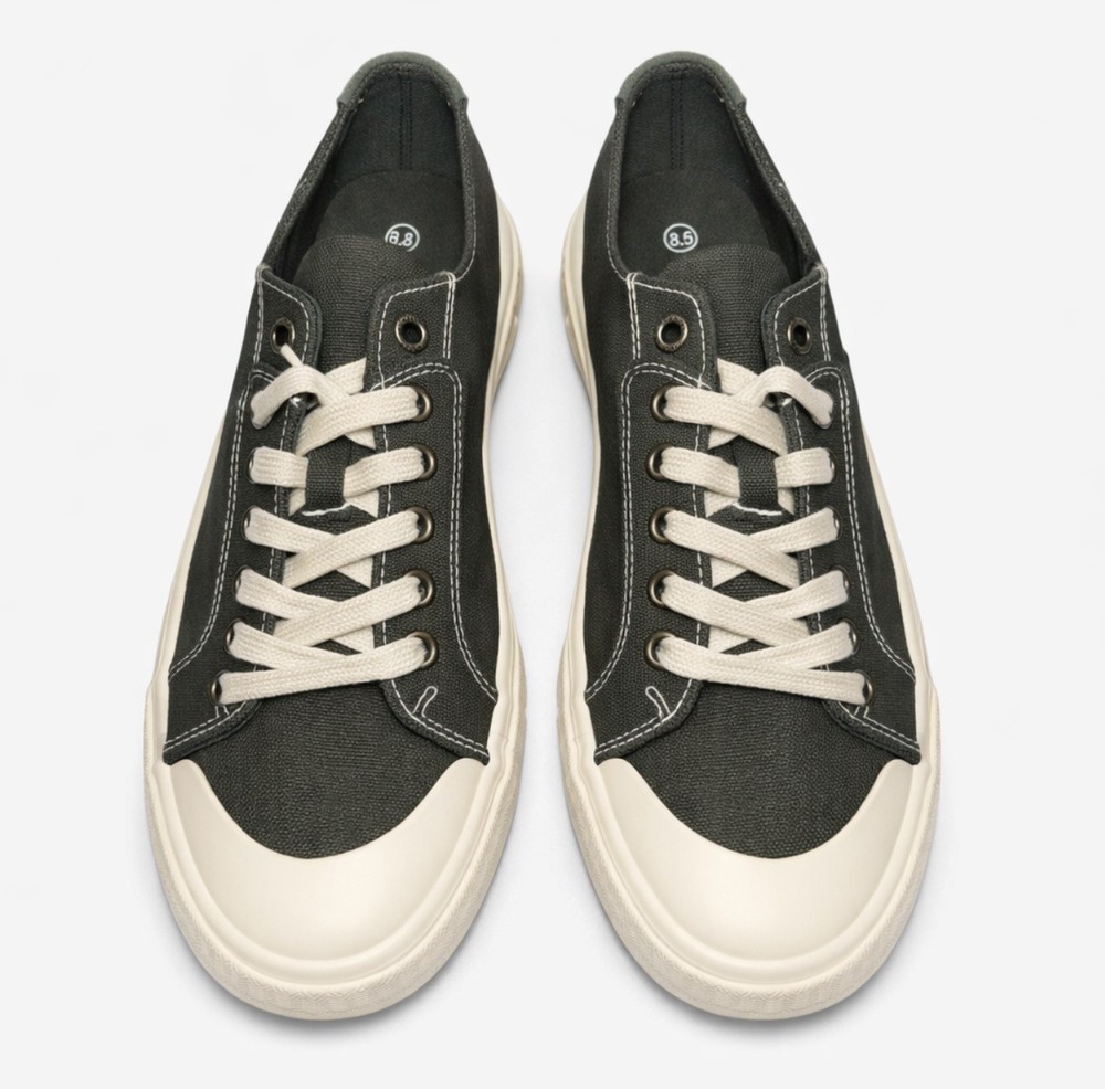 Rocjest Women's Canvas Comfort Sneakers Size 8 Army Green