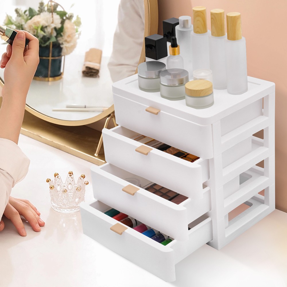 26x20x29cm White Desk Organizer with Drawer, Made in USA