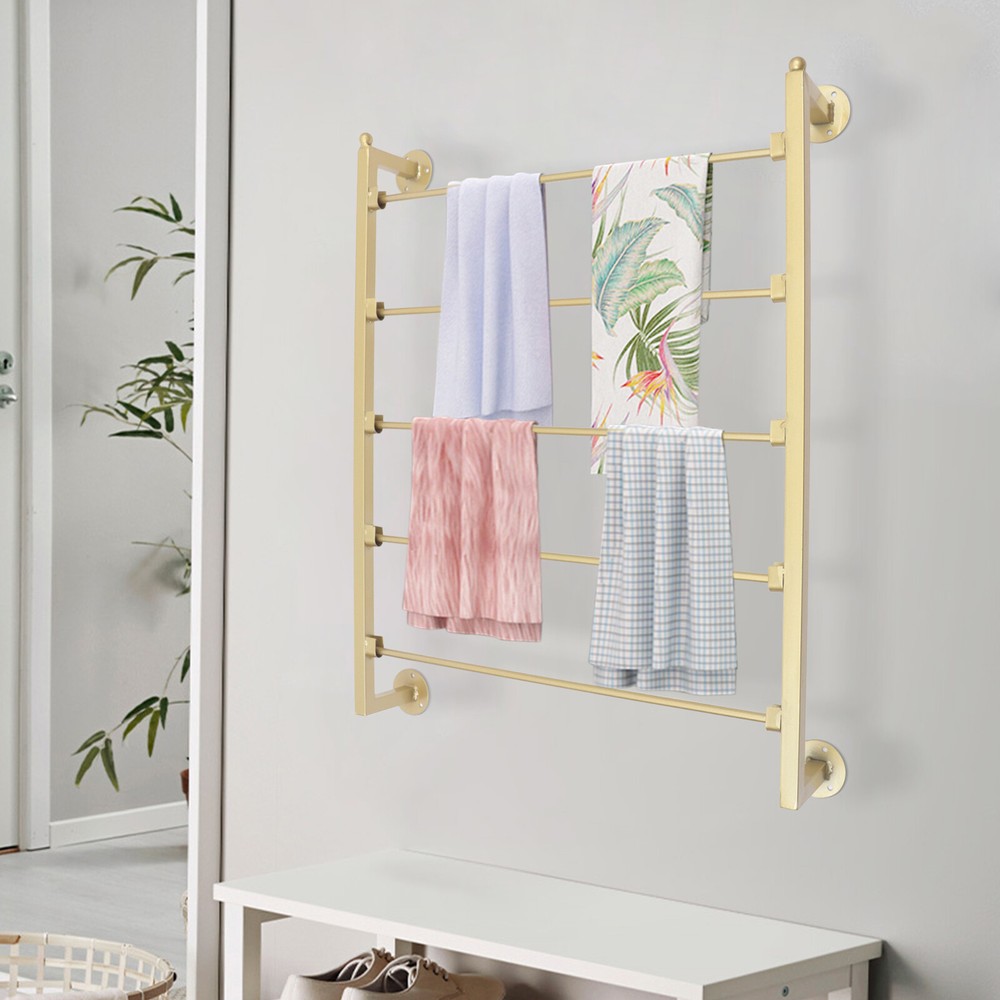 Wall Mount Gold Metal Scarf Organizer Hanging Rack USA Made