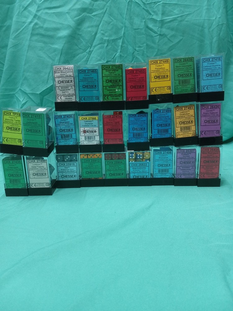 Lot of 25 sets Chessex Dice some Rare/OOP
