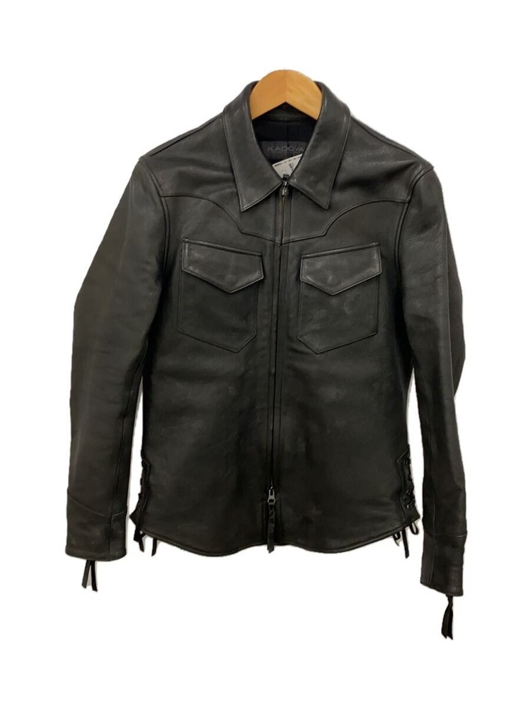 Kadoya Leather Jacket Blouson/M/Cowhide/Blk/Plain 11001
