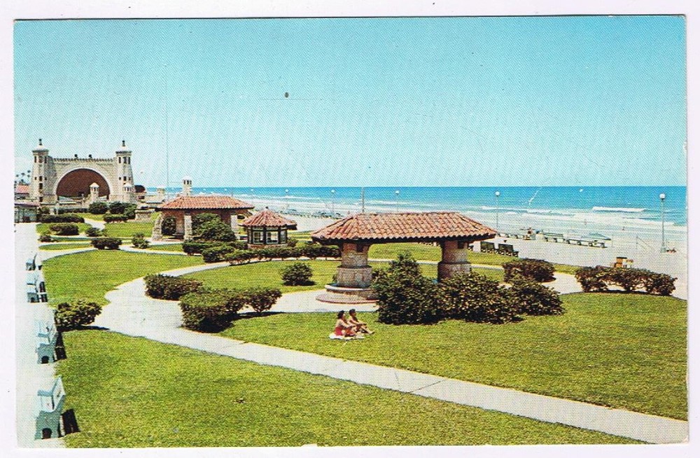 Postcard Ocean Front Park & Bandshell Daytona Beach Florida