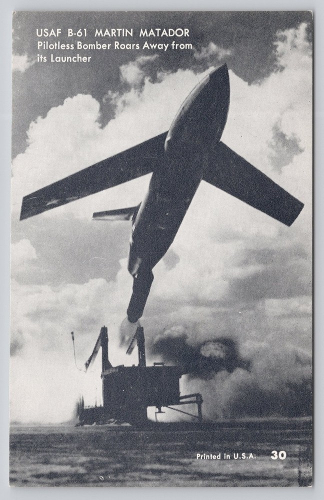 USAF B-61 Martin Matador Pilotless Bomber Launch Vintage Postcard
