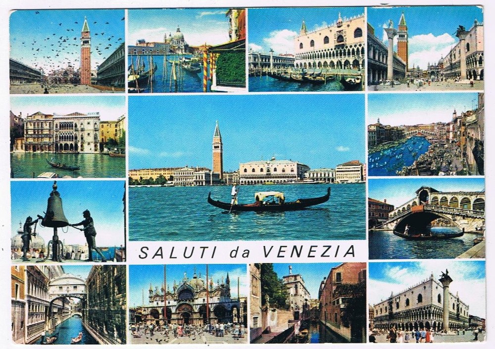 Postcard Greetings from Venezia Venice Italy Multi View