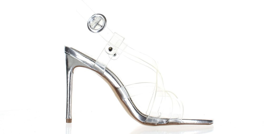 JLO by Jennifer Lopez Womens Parlan Silver Slingback Heels Size 6.5 7704361
