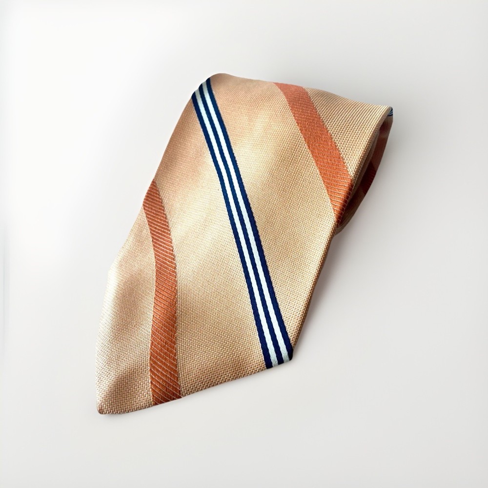 Brooks Brothers Basic Jacquard Design Striped Pattern Silk Neck Tie 58.5 x 4