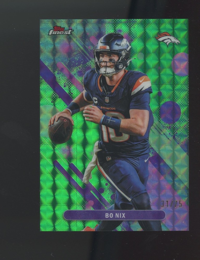 2025 Topps Finest Green Geometric #53 Bo Nix Denver Broncos 31/75PROBSTEIN is actively accepting consignments !!