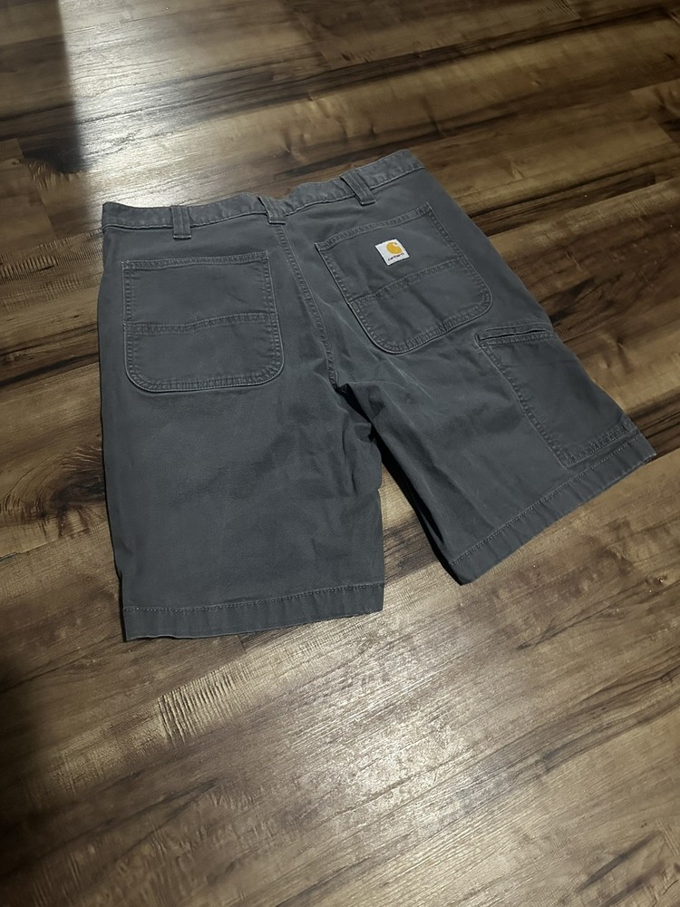 Carhartt Mens Shorts Sz 34 Gray Relaxed Fit Rugged Work Canvas Carpenter Cargo