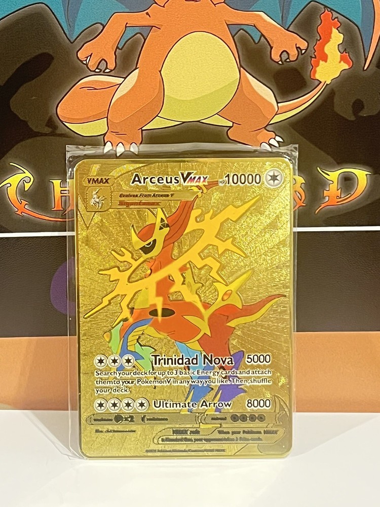 Arceus VMAX Gold Metal Pokemon Card Collectible Gift/Display