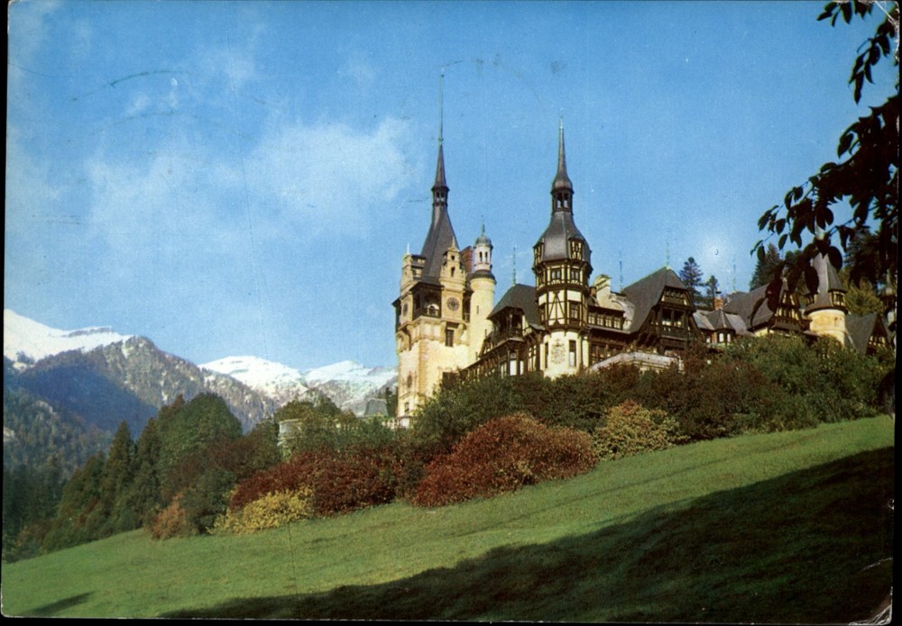 Peles Castle Sinaia Romania vintage postcard c582