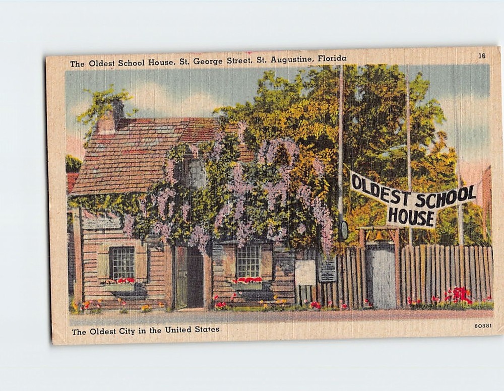 Postcard Oldest School house St. Augustine Florida USA
