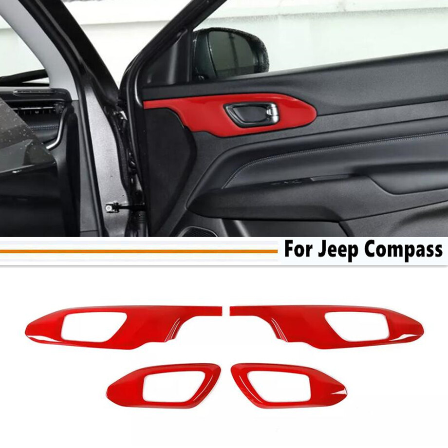 2022-2025 Jeep Compass Red Inner Door Handle Cover Trim Accessory