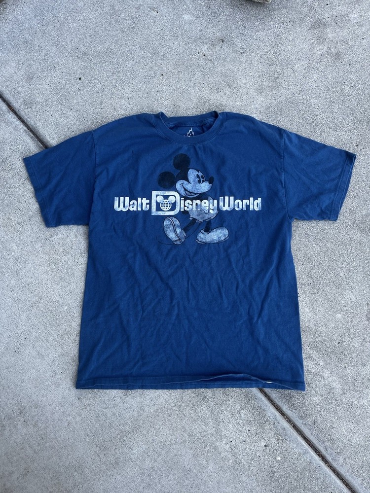 Hanes Disney Mickey Mouse Walt Disney World Blue Adult T-Shirt