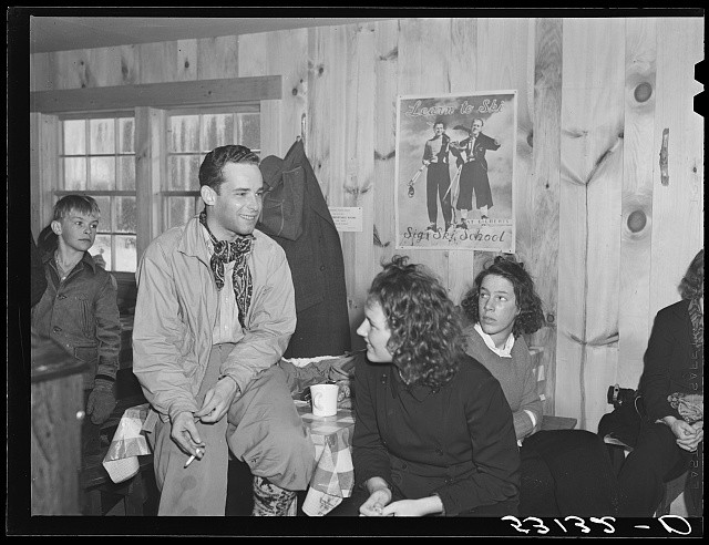 Woodstock Vermont Ski Hut Weekend Skiers 1940 Interior Refreshments Nancy?