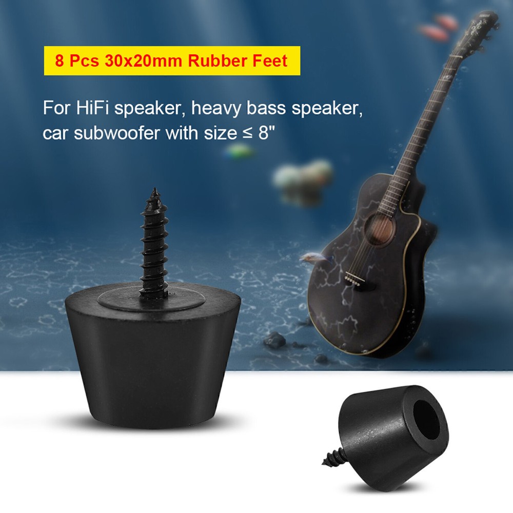 4 Pairs 30x20mm Rubber Feet Anti Vibration Base Pad Stand for Speaker Guitar
