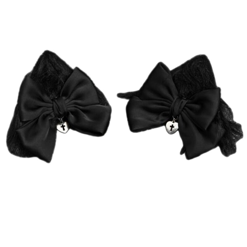 Black Big Bows Hair Clip Barrettes for JK Hairpin Styling