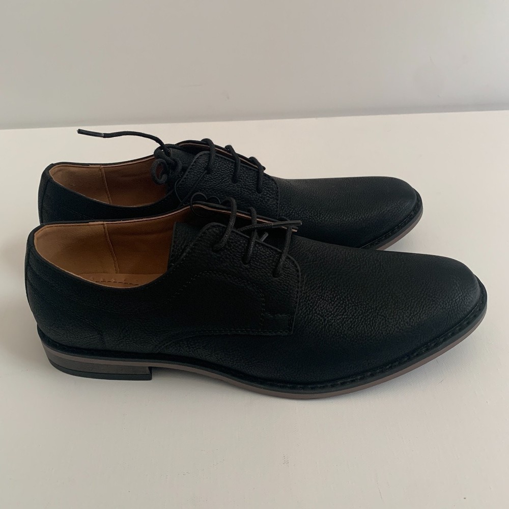 Perry Ellis Portfolio Men's Sz 9W Ultra Foam Bennett Wide Black Dress Shoes