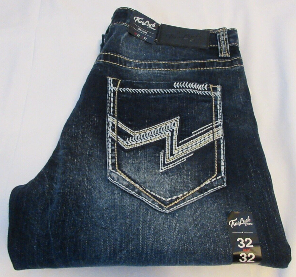 True Luck Jeans Men's Classic Stretch Straight Fit Jeans Size W32/L32