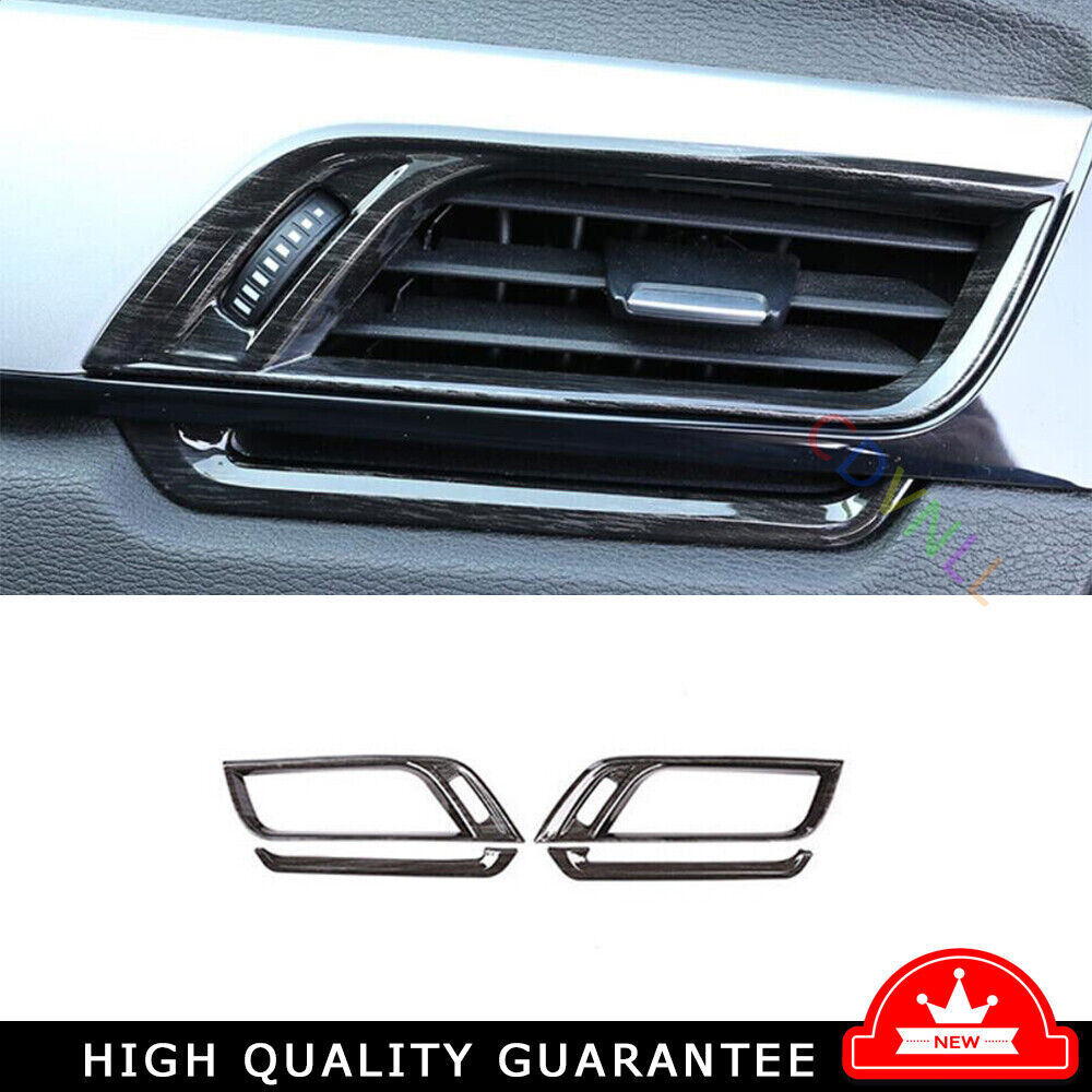 L&R AC Air Outlet Vent Cover Trim Fit For BMW X2 F39 2018~2022 Wood Grain Black