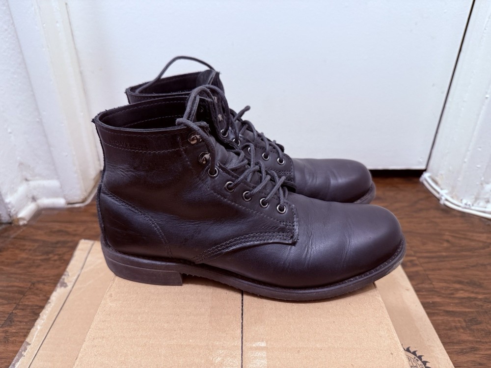 Men's Wolverine 1883 Kilometer Plain Toe Boot in Black Size 9.5