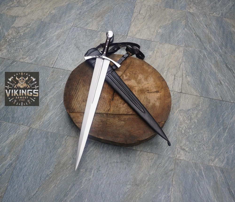 Hand Forged Carbon Steel Viking Sword With Scabbard - Sharp Medieval Arming Sword Gift