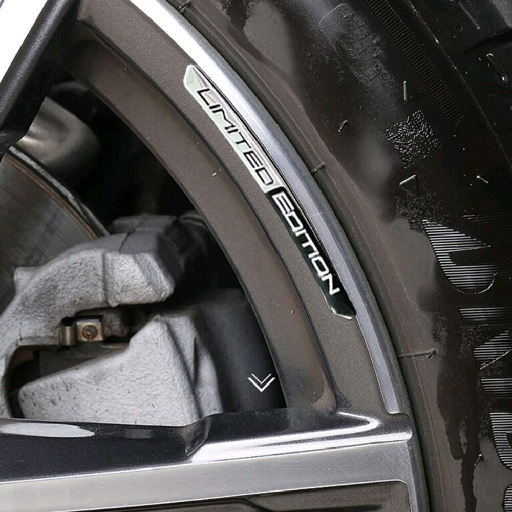 4Pcs LIMITED EDITION Car Wheel Hub Sticker Emblem Badge Black Decal Accessories