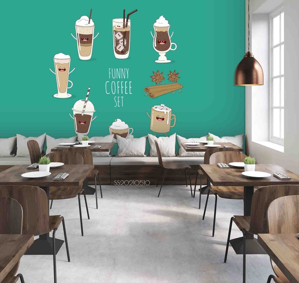 3D Coffee Drinks Illustration Wall Murals Wallpaper Murals Wall Sticker