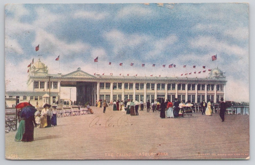 Vintage 1906 Asbury Park Casino Boardwalk NJ Postcard Ocean Grove Posted