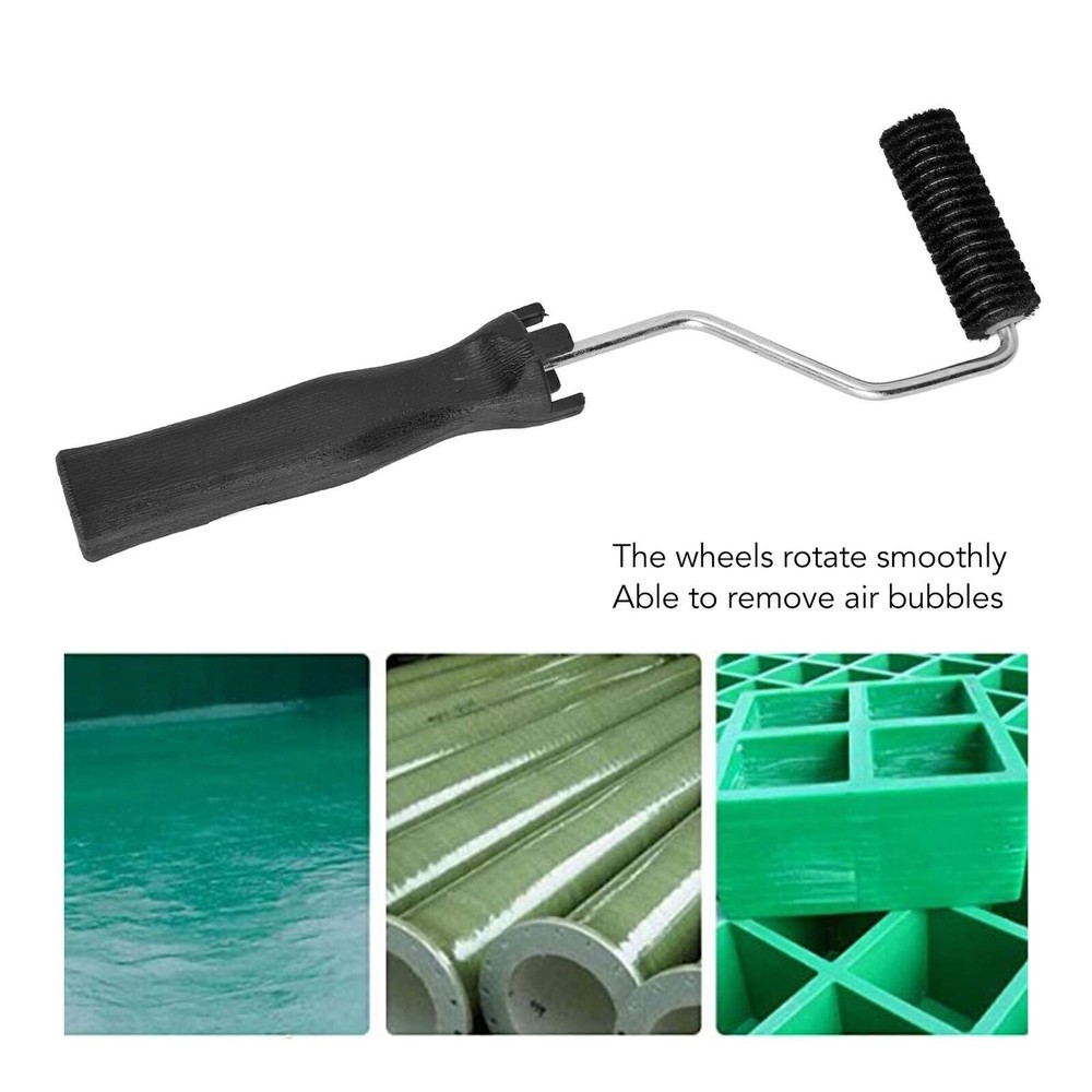 Portable Fiberglass Roller Tool for Resin Laminating with Bristle and Bubble-Free Finish