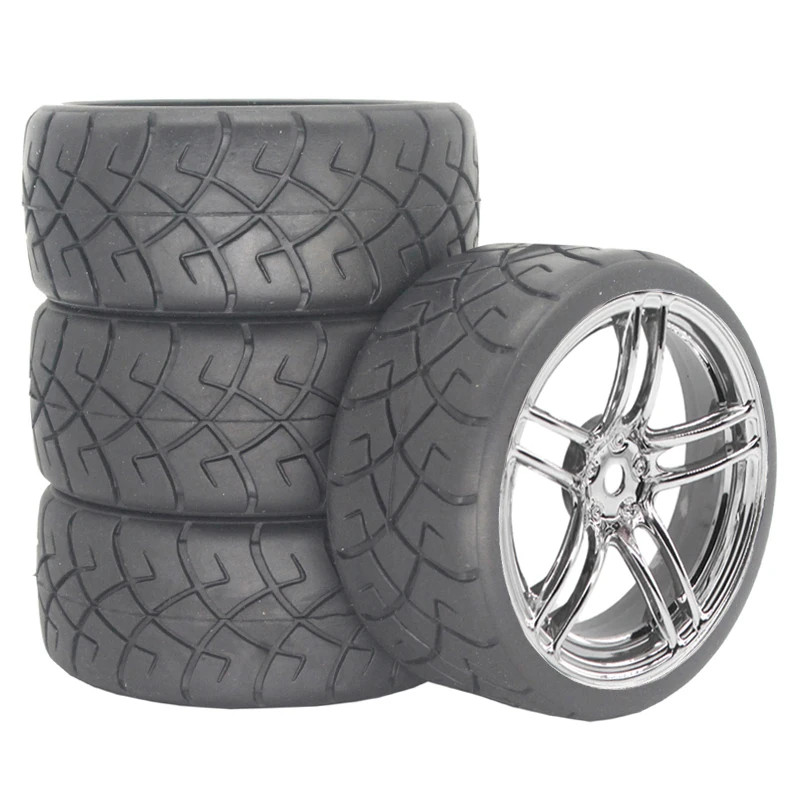 1/10 Onroad Touring Rc Car Wheels & Rubber Tires Set for Tamiya HSP HPI kyosho
