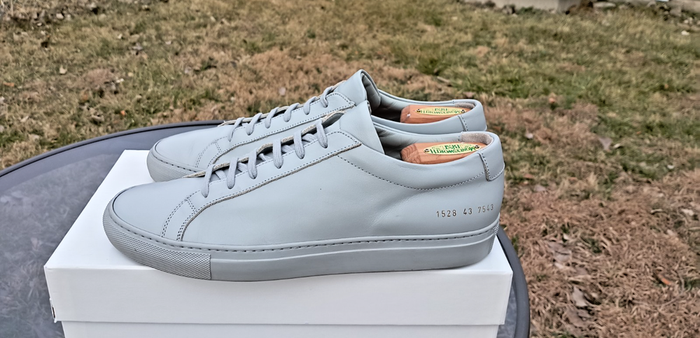 Common Projects Achilles Low 43EU 10/10.5US Mens Gray 1528 COA $450 EUC-image